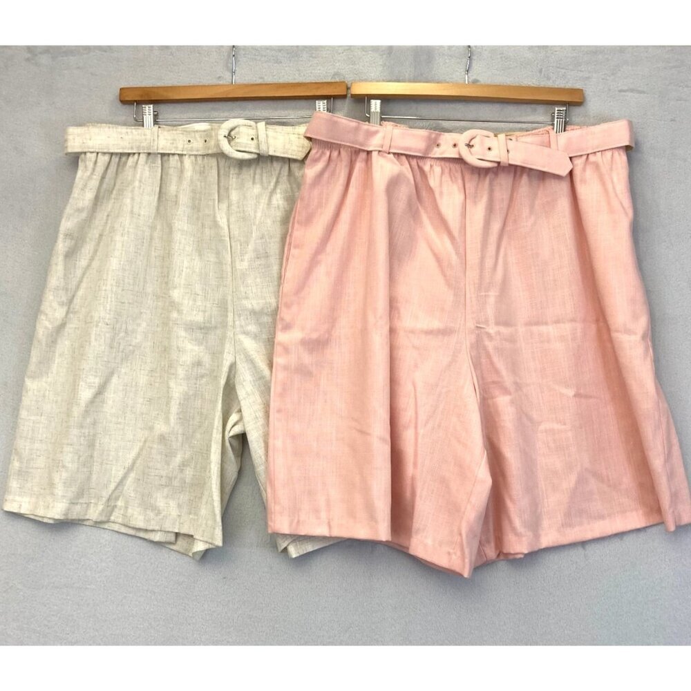 VINTAGE Distinctly Different‎ High Rise Shorts 26W Pink White Bermuda Grannycore